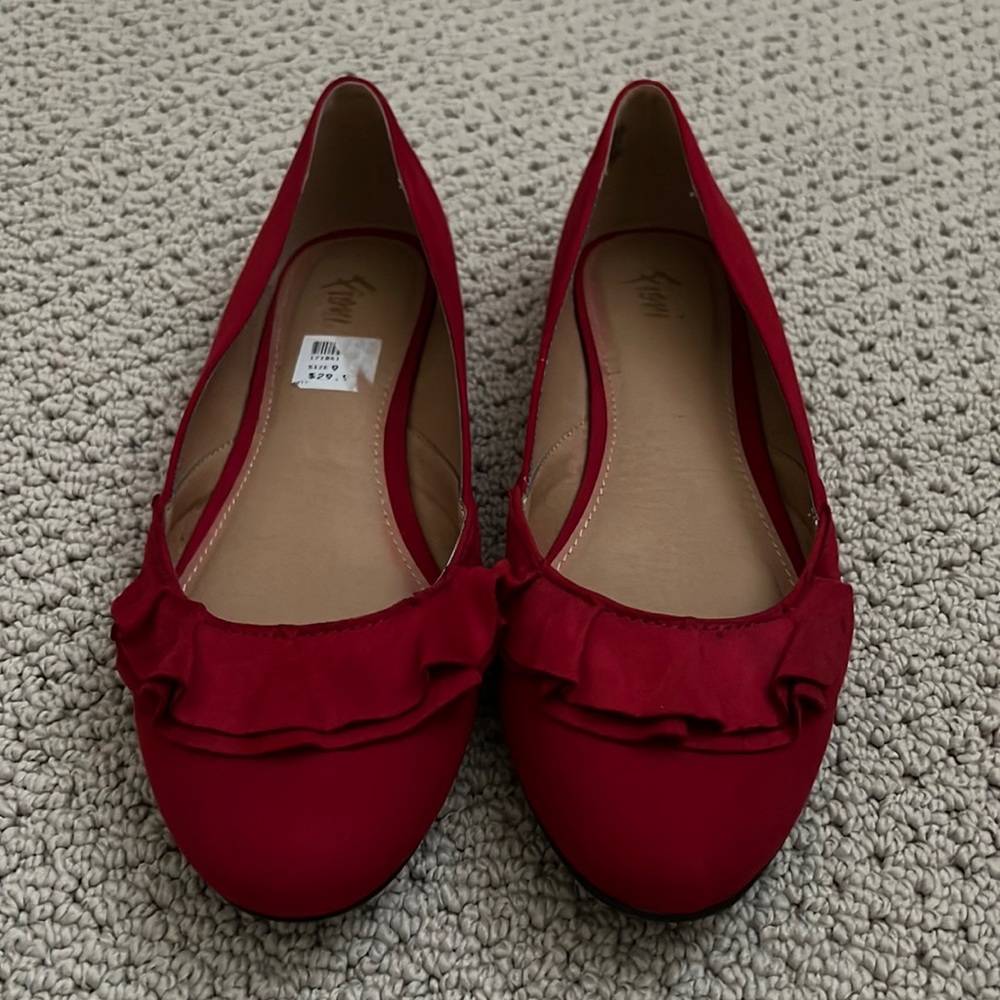Fiona, Red Flats (Size 9-New)